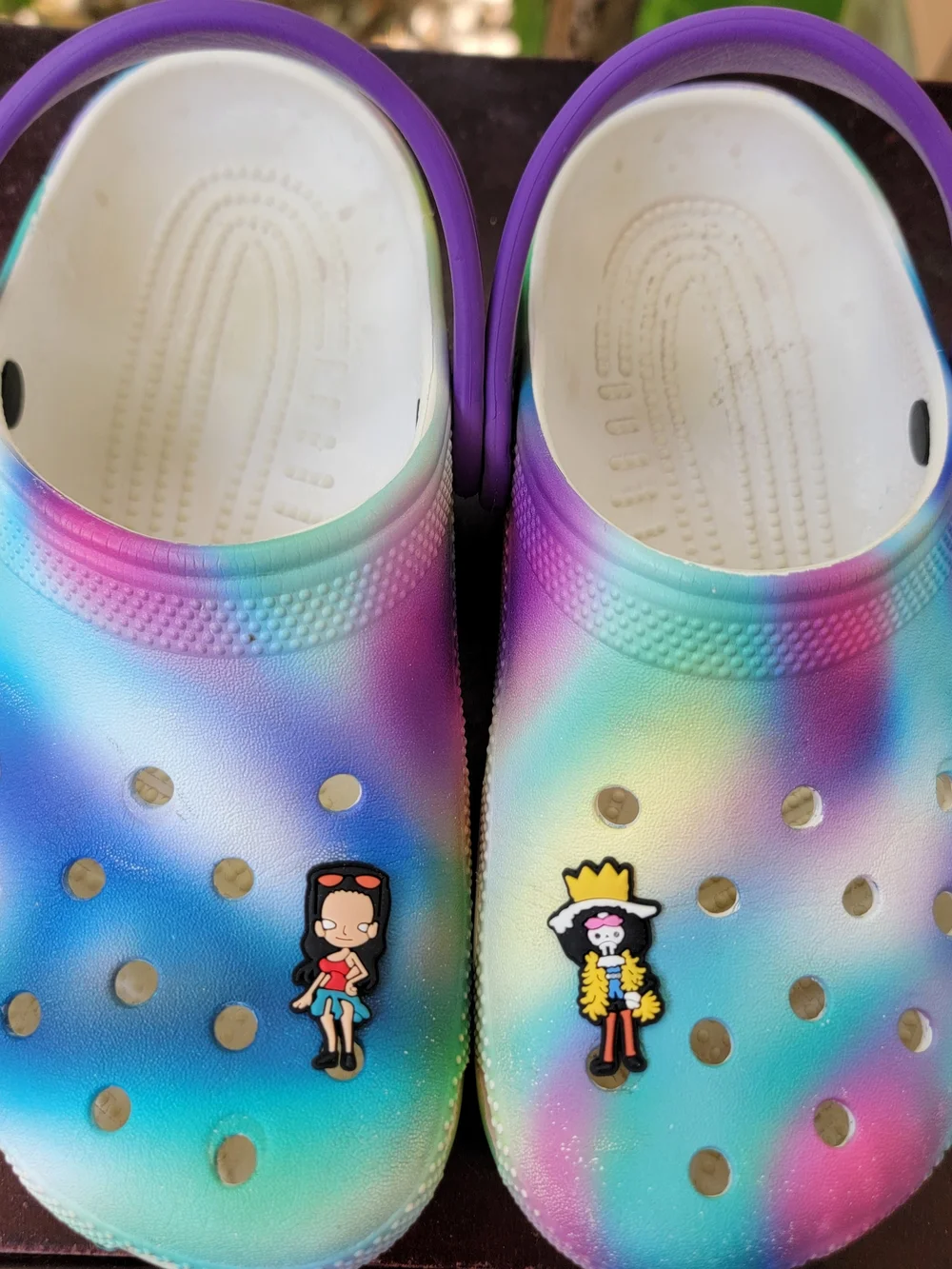CROCS Kids Tie-Dye Pastel Clog with Purple Strap